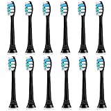 12er Bürstenköpfe Kompatibel mit Philips Sonicare Elektrische Zahnbürste, Schw