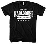 College City Karlsruhe Herren T-Shirt | Stadt - Karlsruhe Skyline - Fussball - Karlsruhe Shirt - Ultras | Schwarz (S)