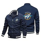XPRINT Herren Freizeitjacke 3D gedruckt für Agusta MV Frühjahr Herbst Arbeitskleidung Jacken Sport Top Oberbekleidung Mantel mit Mehreren Taschen(Color:Dark Blue,Size:5XL)