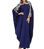 Qianliniuinc Muslimische Kaftan Kleider Damen Lang - Islamische Kleidung Gebetskleidung für Frauen Arabische Abaya Dubai Kleid Ärmel Übergröße Maxi Dress One S