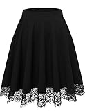 Bbonlinedress Rock Damen Röcke Damen Faltenrock Damen schwarzer Rock Damen Mini Rock mädchen Glockenrock high Waist Rock Damen Black M