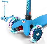 Rugged Racers Tretroller für Jungen und Mädchen, 3 Räder, Tretroller, Tretroller für Kinder mit LED-Licht, PU-Räder, Treppenbremse, Lean 2 Turn, Reiten auf Spielzeug für Kinder ab 3 Jahren b