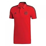 adidas Herren 18/19 FC Bayern Cotton Poloshirt, red/Utility ivy, S