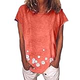 Damen Bedrucktes Kurzarm-Pullover-T-Shirt Street Trend Täglich Bequemes Allgleiches Lässiges Loses Rundhals-Oberteil M