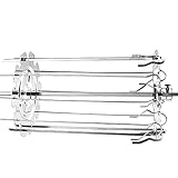 BBQ Grillspieß Edelstahl Grillrondell für Grillspieß, Universal Spieß-Gestell Rotisserie Nadel Set für Rotisserie, 10 Spieße für Shish Kebab, Schaschlik, Fisch, Geflügel, 25cm Länge, φ13.5