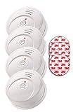 Jeising GS506 G 4er Set Rauchmelder KRIWAN zertifiziert EN14604 mit 10 Jahre Batterie inkl. 4 x Magnetbefestigung Magnetop