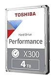 Toshiba X300 HDWR440XZSTA Interne Festplatte (4 TB, 3,5 Zoll, CMR SATA 6 GB/s, 7200 U/min, 256 MB Cache)
