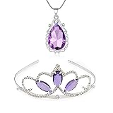 Prinzessin Kostüm Sofia Tiara und Magic Amulett Wassertropfen Anhänger Halskette Set für Mädchen Geburtstag/W