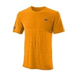 Wilson Herren Kurzarmshirt, KAOS RAPIDE SMLS CREW, Polyester/Nylon, Orange (Koi Orange), Größe L, WRA788804LG