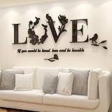 Love Wandtattoo 3D Wandaufkleber Innendekoration Heimdeko Geeignet für Schlafzimmer Wohnzimmer Hintergrund Wandkunst Sticker Wandb