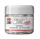 Marabu 02620025855 - Chalky Chic Schutzwachs, transparent 225 ml, auf Wasserbasis, verleiht porösen Oberflächen eine Schutzschicht für den Innenbereich, ideal zum kombinieren mit Kreidefarb