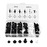 Cyleibe Befestigung Clips, Auto Reparatur Nieten Set, Kunststoffnieten Stoßstangen Befestigung Clips Spreiznieten 100 Stück, Lösewerkzeug Zierleistenkeile Kit U