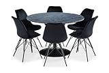 Loungedreams Capri Esstischgruppe, grau/schwarz, Samt, 120