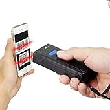 SETSCZY Wireless Barcode Scanner 2D, Bluetooth QR Code Scanner, Tragbar Taschenscanner, 80m Reichweite, Scannen vom Bildschirm, Taschen-Scanner Barcodeleser für iPhone iPad Android iOS POS