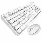 LXZ Kabelloses Tastatur- und Maus-Set – 2,4 G kabelloses Set Notebook Stummschaltung, Büro-Tastatur, leicht, tragbare Tastatur und Maus, geräuschlos, wasserdicht, Gaming (Farbe: Grün) (Weiß)