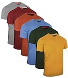 FULL TIME SPORTS® 3 4 6 Pack Assorted Langarm-, Kurzarm Casual Top Multi Pack Rundhals T-Shirts (Large, 6 Pack - Pastels Assorted)