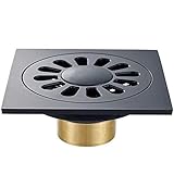 GAODINGD Badablauf bodenablauf Dusche-Abfluss-Cover,Schwarz Bronze Copper Square Deodorant Bodenablauf,Schwarz Bodenablauf (Size : 10cm*10cm*6.0 cm)