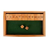 LOVOICE Shut The Box Spiel,Shut The Box Holzspielbrett Mit 12 Zahlen Und Würfeln Für 3 4 5 5 6-Jährige Und Tolle Familienbrettspiele - Holz Spiele Und Lernspiele Für Kinder S