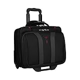 Wenger 600659 GRANADA 17' Laptop-Trolley, gepolsterte Laptoptasche mit Rollen und Übernacht-Fach, Schwarz/Grau {24 Liter}