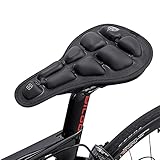 LIZHOUMIL Fahrradsitz, Breathbale Soft Mountainbike Sattel, Komfortabler Herren Damen Fahrradsattel wasserdichte Soft Wide Bike Gel Sättel Schw