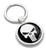 Skino Schlüsselanhänger Metall Keyring Keychain Punisher Skull Schädel Totenkopf Auto Schlüssel Geschenk Metall-Schlüsselanhänger KK 220