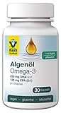 Raab Vitalfood Algenöl Omega-3 Kapseln, 30 Stück, pflanzlich, mit DHA und EPA (2:1), aus Mikroalgen, DIE nachhaltige Alternative zu Fischö