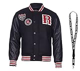 Lonsdale Jacke - Herren Übergangsjacke - Bomberjacke - Collegejacke - Winterjacke - Limited Schlüsselband (Collegejacke Black, M)