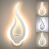 Lightess Dimmbare LED Wandlampe Innen 10W Wandlampe Dimmbar Modern Flurlampe Flammenform Wandlicht Acryl Beleuchtung für Treppenhaus Flur Wohnzimmer Schlafzimmer Kinderzimmer usw