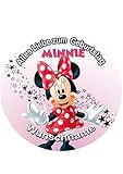 Minnie Maus, Essbares Tortenbild + Wunschname, Tortenaufleger Ø 20cm - 0225W-2