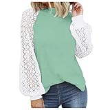 XTBFOOJ Sweatshirt Damen Langarm Casual Langarmshirt Rundhals Farbblock Pullover Bluse Tops Oberteile für Herbst Winter Damen Bolero Kurze 3/4 Ärmel Strickjacke mit Kapuze e Mantel Ärmellose W