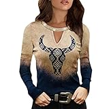 Damen Bluse mit V-Ausschnitt Spitzen Tops Langarm Frauen T-Shirt Pullover Sweatshirt Sonojie Casual Tunika Loose T-Shirts Bluse Langarm Oberteile Off Schulter Herbst Sweatshirts Damenob