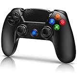 Wireless Controller Replacement for P4, Dual Vibration Shock 4 Wireless Gamepad, Non-Slip Grip and Bluetooth Gamepad with Rechargable Remote Audio Sock