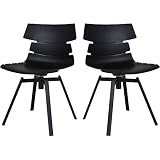 mokebo® Drehstuhl 'Der Kuriose' schwarz Metall im 2er Set, als Stuhl, Esszimmerstuhl oder Designer Stuhl mit Drehgestell, 2er-Set, Mattschw
