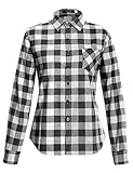 WXDSNH Damen Freizeithemd Karierte Oberteile Langarm Kariertes Arbeitskleid Blusen Jacke Herbst W