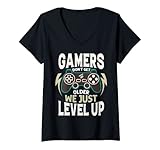 Damen Spieler werden nicht älter Wir steigen nur die Geek Bday-Party auf T-Shirt mit V