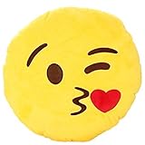 S.D.Maket Emoji Smiley Emoticon Kissen Polster Dekokissen Küssen Stuhlkissen Sitzkissen (süß Kuß)