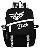 WANHONGYUE The Legend of Zelda Spiel Leuchtend Laptoprucksack Backpack Studenten Schulrucksack Büchertasche Tagesrucksack Schw