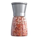 Himalaya Salz mit 200g Dark-Pink 2-4 mm - Halit Salz mit Keramik Gewürzmühle Edelstahl im Glas | Ursalz | S