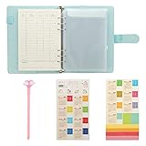 TOYANDONA Budget Planer Monatlichen Rechnung Veranstalter Finanz Buch Rechnung Tracker Organizer A5 Zipper Taschen Notebook Journal für Einkommen Schulden Spart Kosten Sky- B