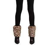 Partybob Damen Fellstulpen (Leopard)