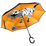Umgekehrter Regenschirm mit C-förmigem Griff, Anti-UV-Schutz, wasserdicht, winddicht, gerader Regenschirm für Auto, Regen, Outdoor, lustige Cartoon-Charakter-Geburtstagsk