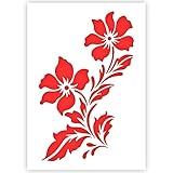 QBIX Blume Schablone - Wildblumen Schablone - zwei Blumen Schablone - A5 Größe - wiederverwendbare Kinder freundlich DIY Schablone zum Malen, Backen, Basteln, Wand, Möb