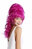 WIG ME UP - GF-W2418-TF2405 Perücke Damenperücke Barock 60er retro riesig Beehive Hochsteckfrisur Dutt lockig lang Pony hellen Lila V