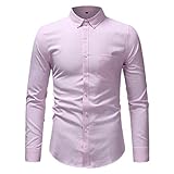 Buby Herren Formal Business Langarm Reversknöpfe Businesshemd Slim Fit Comfort Sweatshirt Jacke Männer Casual Klassisch Einfach Einfarbig Büro T-Shirt Leicht Übergröße Pullover Poloshirts Top