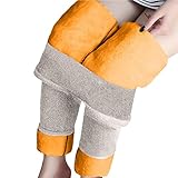 Bluelucon Winterleggings Thermoleggings Dicke Slim Laufhose mit High Waist Fleece Thermo Hose Winter Warme Jogginghose Elastische Strumpfhosen Yogahosen Ski Leggings Freizeithosen Stiefel H