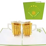 PopLife Handwerk Bier 3D Pop Up Karte für alle Anlässe - Glücklicher Jahrestag Pop Up Karte zum Vatertag, Valentinstagskarte für Männer, Pensionierungskarte - für Papa, Ehemann, Sohn, Op