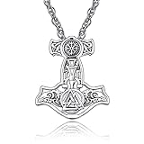 Viking Thors Hammer Talisman Halskette 925 Sterling Splitter Nordic Vintage Viking Vegvisir Mjolnir Odin Kompass Amulett Anhäng