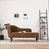 Wohnzimmer Relaxliege Ergonomisch, Liegestuhl, Relaxsessel, Chaiselongue, Loungesessel, Sofaliege, Polsterliege, Modern Wohnmöbel, Braun Wildleder-Optik