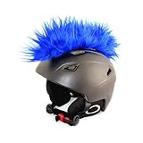 Helm-Irokese für den Skihelm, Snowboardhelm, Kinderskihelm, Kinderhelm, Motorradhelm oder Fahrradhelm - Iro-Helmcover - für Kinder und Erwachsene HELMDEKO (Blau)