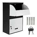 Paketbriefkasten Smart Parcel Box Paketbox Briefkasten Groß mit Paketfach und Briefkasten 65 x 40 x 23 cm Standbriefkasten Paketbox Stahl Sicherheits-Klappe S